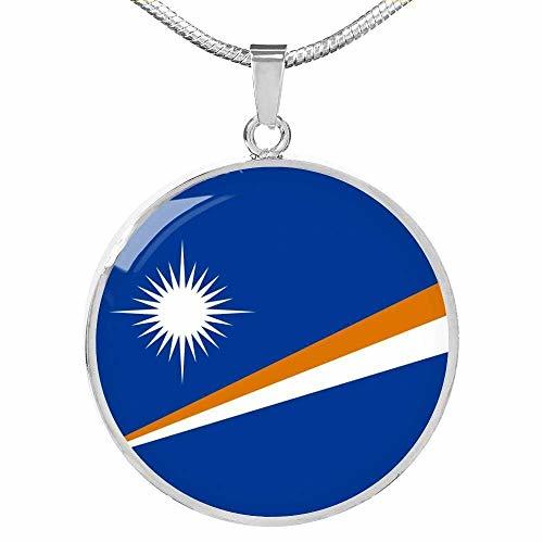 Express Your Love Gifts Marshall Islands Flag Necklace Marshall Islands Flag Eng