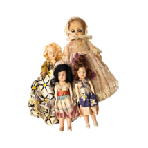 Vintage Mixed Lot Of 4 Nancy Ann Storybook Doll Sleepy Eye Plastic Fashion Dolls - $50.00