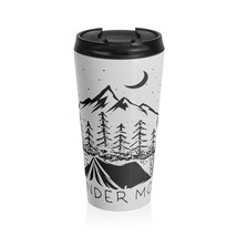 Stainless Steel Travel Mug Camping Design Nature Adventure Black - $36.05