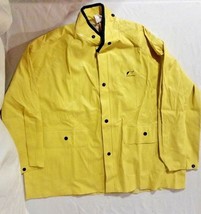 Web Tex Onguard Yellow Xx Large 28&quot; X 31&quot; Collared 6 Button Wet Rain Suit Jacket - £15.53 GBP