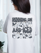Running On Muffin And Iced Coffee Bluey Graphic Tee T-Shirt for Women Moms Mama - £18.31 GBP