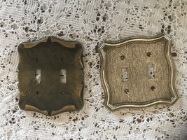 Lot 2  double switch plate covers  *American Tack Hardware &amp; SD gold bronze meta - £18.34 GBP