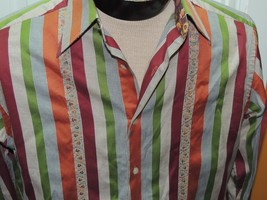 Men&#39;s MED Robert Graham Long Sleeve Shirt 100% Cotton Embroidered Houndstooth - £21.23 GBP