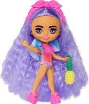Barbie Extra Mini Minis Travel Doll with Pink &amp; Blonde Hair, Fringe Top,... - £10.27 GBP
