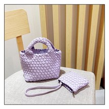 Mifuny Women Tote Bag Leather Woven Handbag Top-Handle Sac Female Purse Summer C - £88.24 GBP