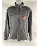 NFL Team Apparel Cleveland Browns Long Sleeve 1/4 Zip Up Sweatshirt Mens XL - $54.08 CAD