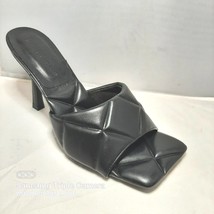 Wild Diva Lounge Womens Size 7.5 High Heel Sandal SlipOn Plush Quilt Style Black - £40.11 GBP