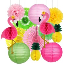 Flamingo Party Supplies, Hawaiian Party Decorations Flamingo And Pineapp... - $30.99