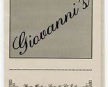 Giovanni&#39;s Italian Restaurant Menu Your Hosts Sam &amp; Lil Tufa - $17.87