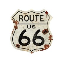Route 66 Shield 40&quot; by 42&quot; Laser Cut Metal Sign Rustic - $391.05