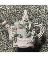 4.5” Ceramic Pink Floral Watering Can Gold Striping - €7,70 EUR