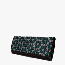 The Doha Black Leather Glitter Clutch image 1