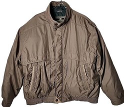 Members Only Men 1X Down Quilted Puffer Cafe Racer Cow Leather Accent Ja... - $88.11