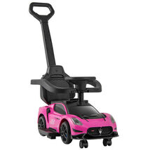 3-in-1 Ride on Push Car Maserati Licensed Sliding Car with Music-Pink - ... - $100.19