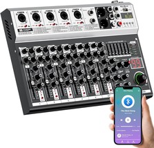 7 Channel Dj Audio Mixer Interface Usb, New Baxs Audio Mixer Sound Board... - $90.99