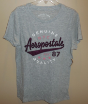 Aeropostale Classic Crew Girls Size Large Grey Gray Short Sleeve Top T-Shirt New - £13.23 GBP