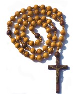 Super and holy Big Mix Beads sanctified Rosario Natural Wood Chain Jesus... - $1,401.25 MXN