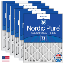 Nordic Pure 14X25X1 13 1/2 X 24 1/2 X 3/4 Pleated Merv 12 Air Filters 6 ... - $92.39