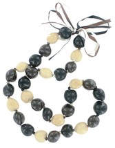 Hawaiian Lei Necklace of Tri-Color Kukui Nuts - £11.49 GBP