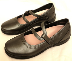 APEX Janice Classic Strap Comfort Leather Removable Insole Shoes Sz-8M P... - $69.98