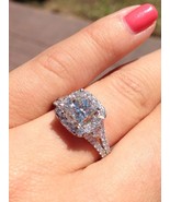 Princess 2.60Ct Simulated Diamond Halo Engagement Ring 14K White Gold Si... - £188.27 GBP