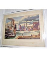 VINTAGE ART PRINT “MANHATTAN WATERFRONT” BY ERNEST FIENE- PUBLISHED BY T... - $1,078.03 MXN