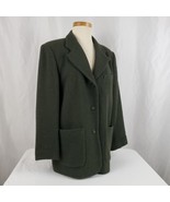 Eddie Bauer Green Boiled Wool Blazer Women&#39;s Petite Small Three Button L... - $24.99