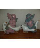 Vintage 1988 Burwood Boy &amp; Girl With Geese Wall Hanging Decor, #2865-1A 2A - €25,56 EUR