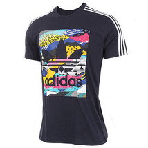 New Adidas Original Men Los Angeles Box Graphic Tees navy colorful shirt BK7695 - £47.95 GBP