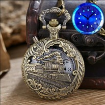 Quartz Pocket Watch with LED &amp; Necklace Attached. Please Read Description. - $25.00
