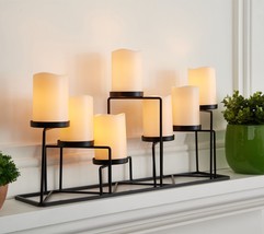 Home Reflections 7-pc Flameless Candle Centerpiece in Black - £53.80 GBP