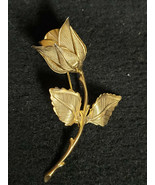 Vintage Signed Giovanni Gold Tone Rose Brooch/Pin Pretty Collectible - £11.87 GBP