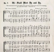 1883 Gospel Hymn We Shall Meet By &amp; By Sheet Music Victorian Religious A... - $14.99