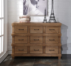 44 Inch Brown Solid Wood Nine Drawer Triple Dresser - €782,09 EUR