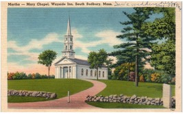 Vintage Martha Mary Chapel Wayside Inn Sudbury Massachusetts Unused Post... - $43.81
