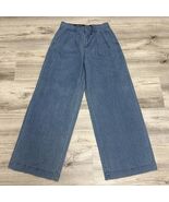 Who What Wear Wide Leg Pants Womens Size 8 Pleated High Rise Denim Trousers - €23,89 EUR