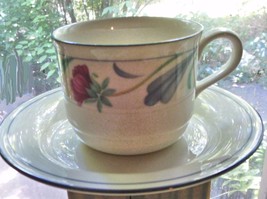 Lenox Poppies on Blue Cup and Saucer Made in the USA Chinastone - £9.34 GBP
