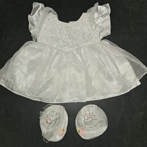 BABW Build A Bear Beaded White Wedding Dress Slippers Outfit Clothes READ - £11.57 GBP