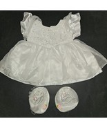 BABW Build A Bear Beaded White Wedding Dress Slippers Outfit Clothes READ - $14.80