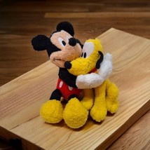 Vintage 2001 Disney Fisher Price Mickey Holding Pluto 10&quot; Plush Set GUC  - £15.57 GBP