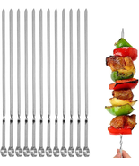 12PCS Kabob Skewers Flat Metal BBQ Barbecue Skewer 14&quot; - $10.99