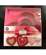 WILTON HEARTS METAL COOKIE CUTTERS, SET OF 4 IN DIFFERENT SIZES, NIP - £9.20 GBP