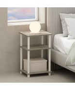 One-Pack Furinno Just 3-Tier Turn-N-Tube Open Storage Nightstand With Pl... - $30.95