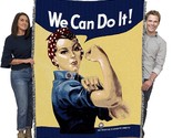 Rosie The Riveter - We Can Do It! Vintage Poster Blanket - Fine Art Gift - $77.93
