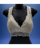 Auden Racerback Wire Free Bralette White Floral Lace Lightly Lined Sz XXL - $16.99