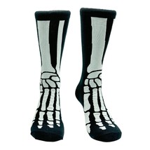Funky Retro Skeleton Foot Bone Feet Crew Socks Novelty Day Of The Dead Goth Punk - £4.53 GBP