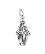 14K White Gold Over Standing Virgin Mary Charm Hanging Drop Pendant Unis... - £27.10 GBP