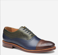 Johnston &amp; Murphy Tan/Navy/Green Full Grain 175th Anniversary Cap Toe si... - €118,12 EUR