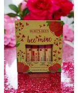 Burt&#39;s Bees Bee Mine Moisturizing Lip Balms Gift Set 4 Pom/Straw/Drag Le... - $17.62 CAD