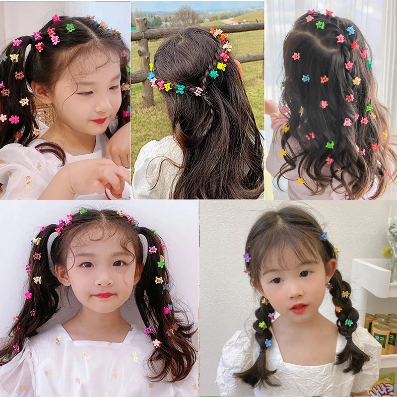 Game Fun Play Toys New Girls Cute Colorful Hair Clips Flower Star Crown Small Ha - £23.18 GBP